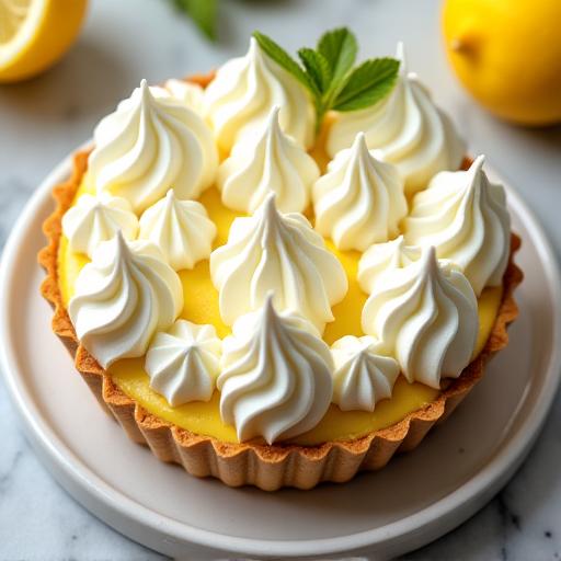 メレンゲが美しく絞られた瀬戸内レモンのタルト